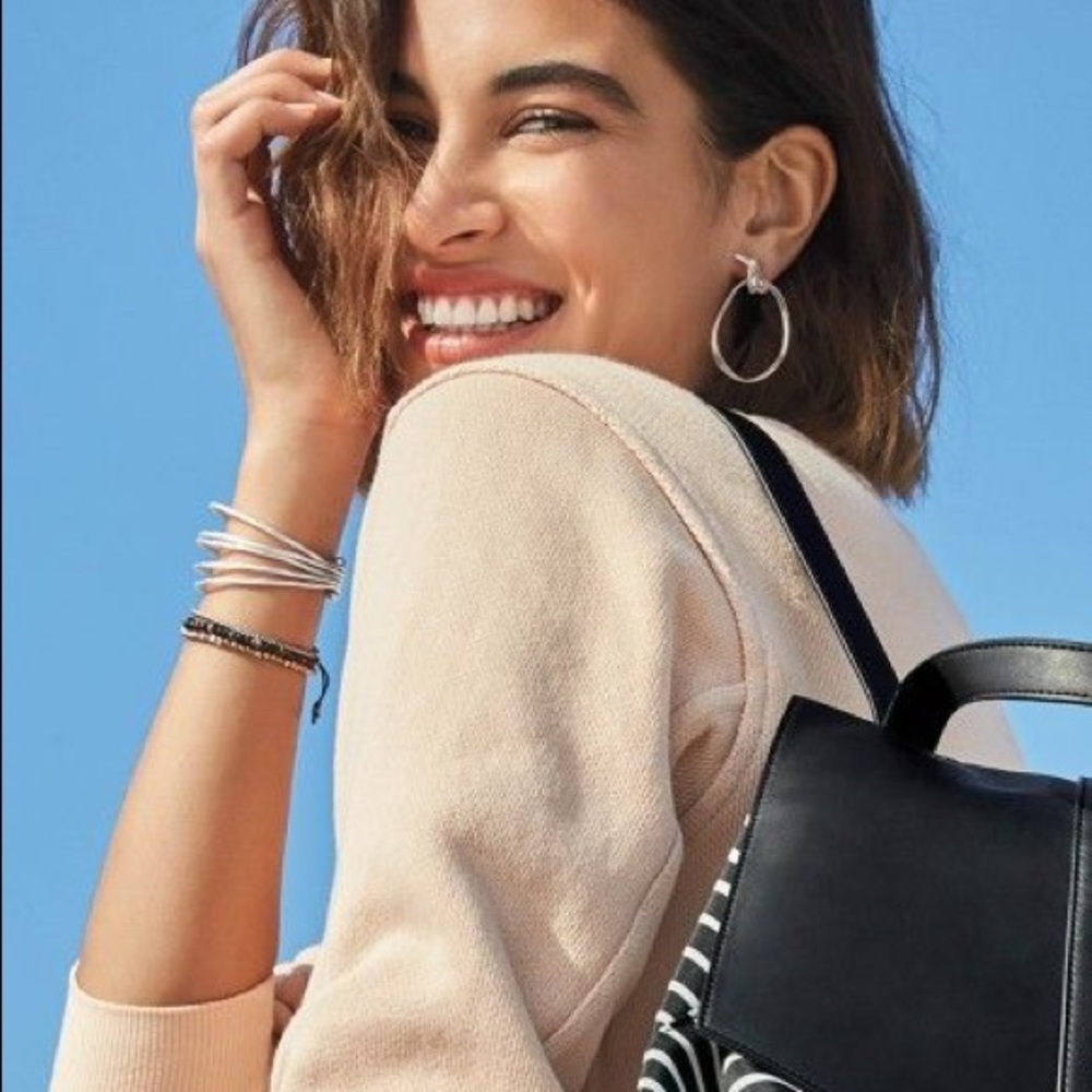 Stacey Knot Hoops - Silver
